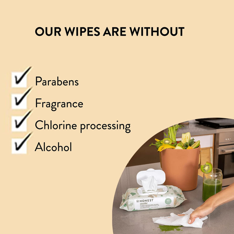 The Honest Company Clean Conscious Unscented Wipes , Over 99% Water, Compostable, Plant-Based, Baby Wipes , Hypoallergenic for Sensitive Skin, EWG Verified , Pattern Play, 60 Count - BeesActive Australia