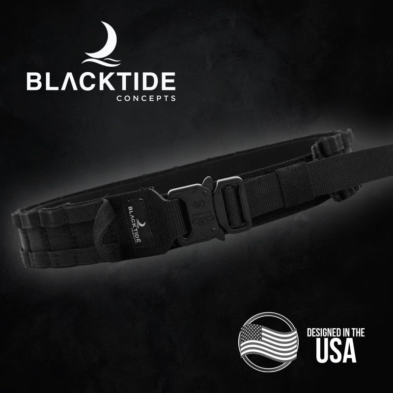 TACTICAL BATTLE BELT | Navy SEAL Designed, Tested & Guaranteed| Tactical & MOLLE Gear Black L (34.5-43")