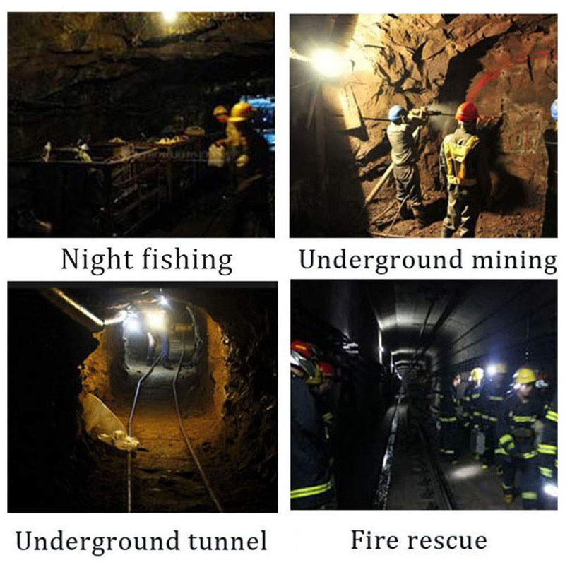 Waterproof Explosion-Proof Mining Headlamp - Rechargeable Underground LED Headlamp with 1+6 LED Light Source for Hard Hat (Red) Red Light - BeesActive Australia