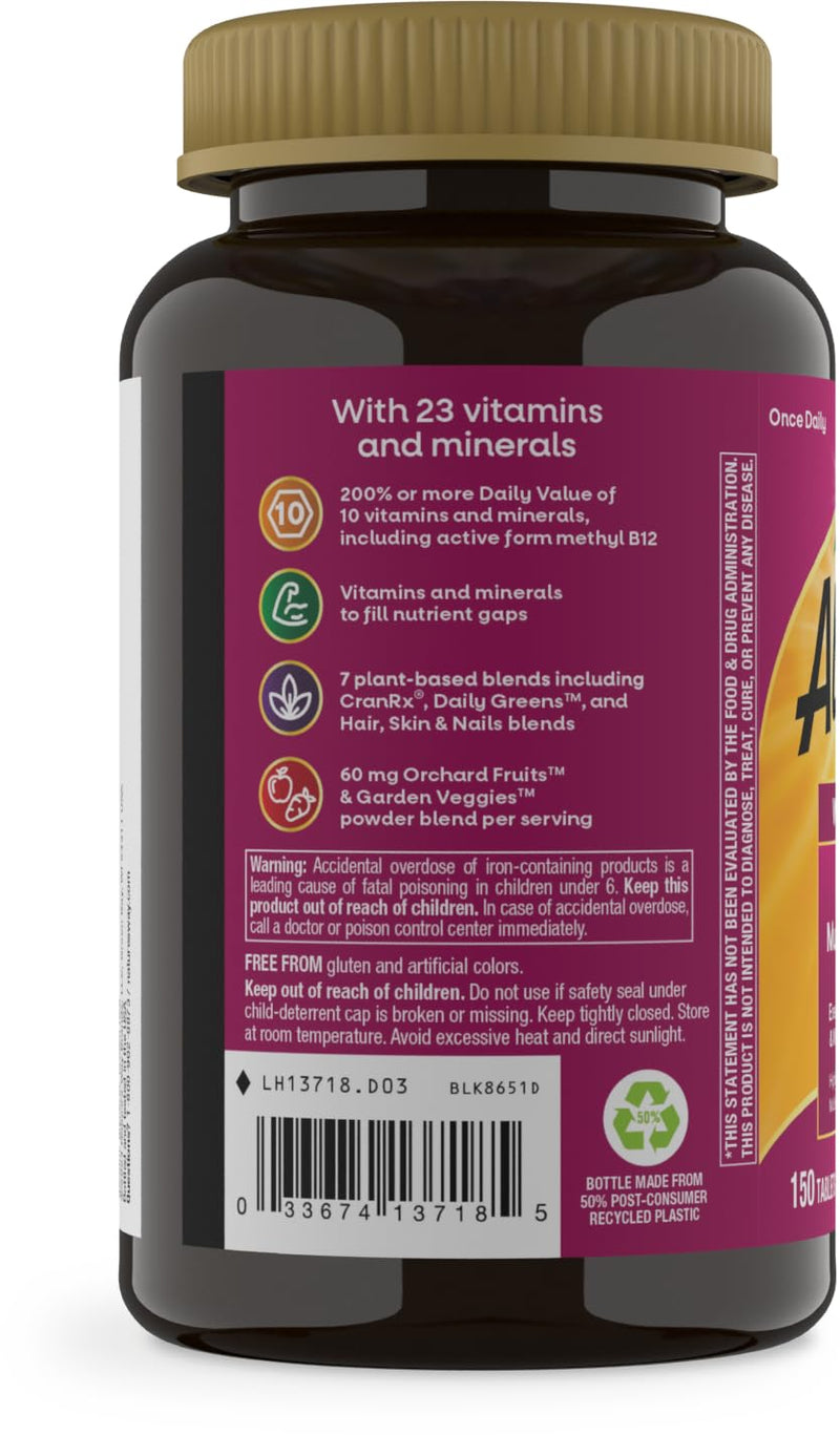 Nature's Way Alive! Women's Ultra Multivitamin, High Potency, 150 ct | Complete Daily Women's Vitamins, Promotes Energy Metabolism and Muscle Function*, Vitamin A, C, D, Methylated B12 150 Count (Pack of 1)