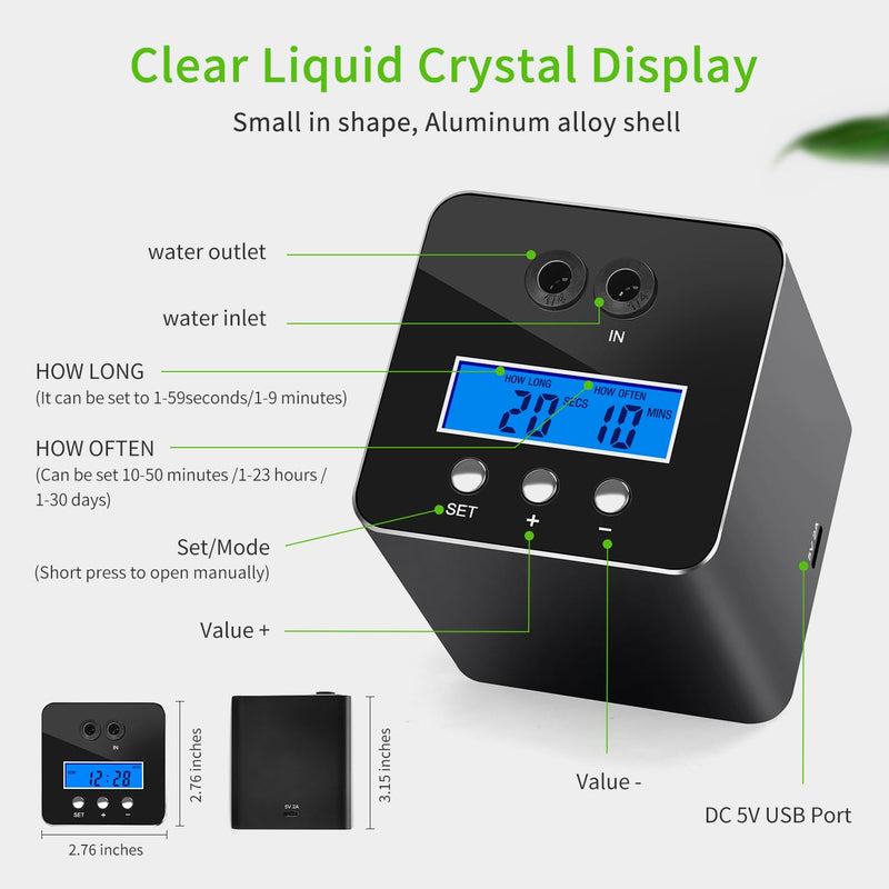 Reptile Mister System, Reptile Humidifier for Terrariums, auto Mister with 2 Spray Nozzles for Reptiles，Snakes,Frogs,Plants - PawsPlanet Australia
