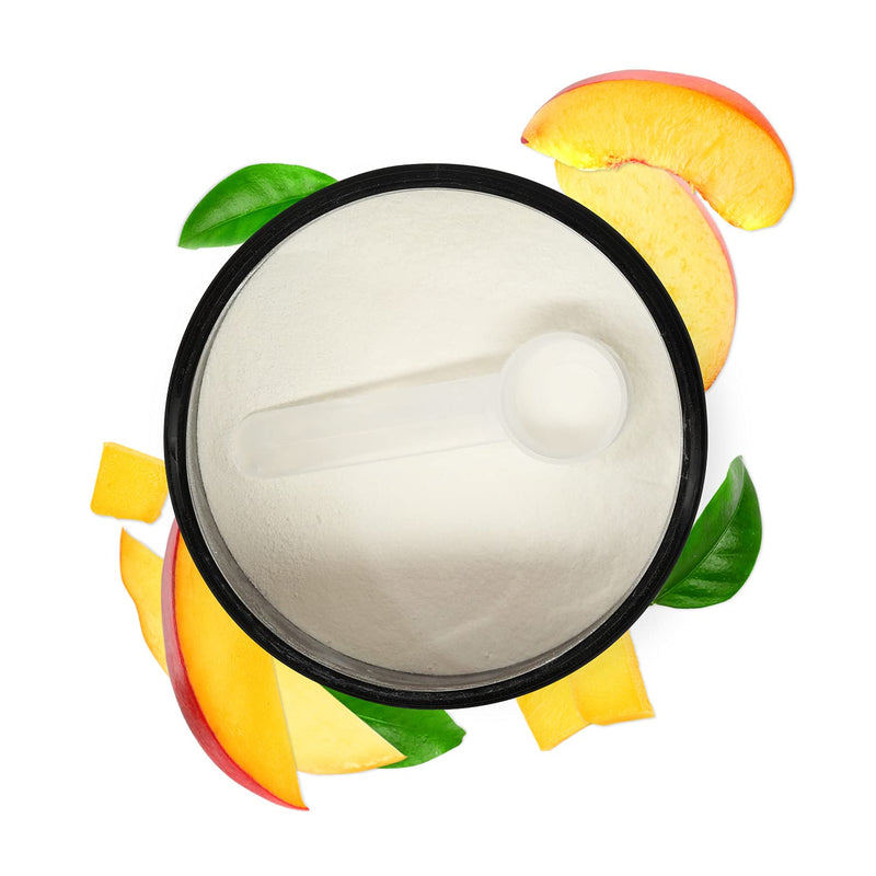 Biochem Vegan BCAA Powder, Peach Mango, Workout Recovery, 30 Servings | 5 g instantized 2:1:1 blend of L-leucine, L-isoleucine and L-valine to support protein synthesis and muscle recovery