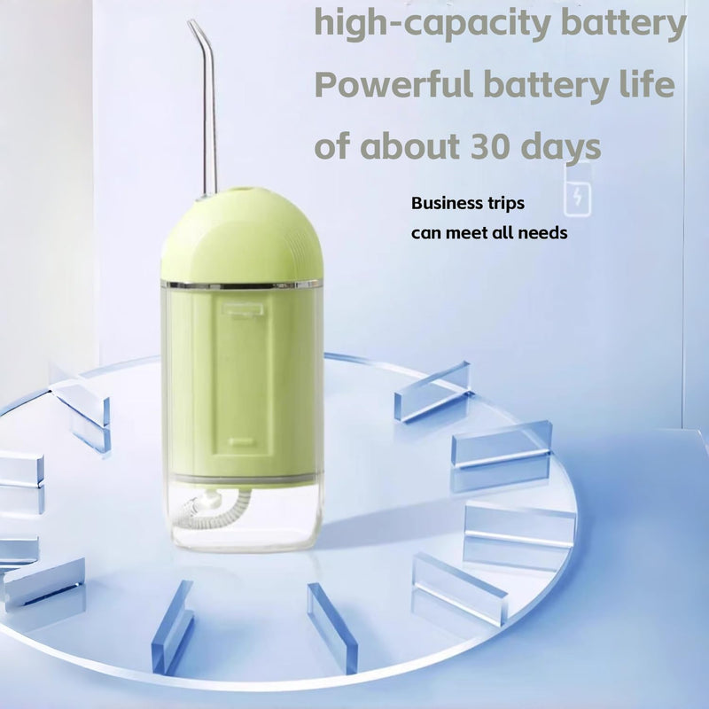 Water Flosser [ Mini Cordless Portable ] Oral Irrigator Water Teeth Cleaner Pick, Telescopic Water Tank, 3 Modes & IPX7 Waterproof, Home & Travel Water Floss for Teeth, Braces Bridges Care (Green)