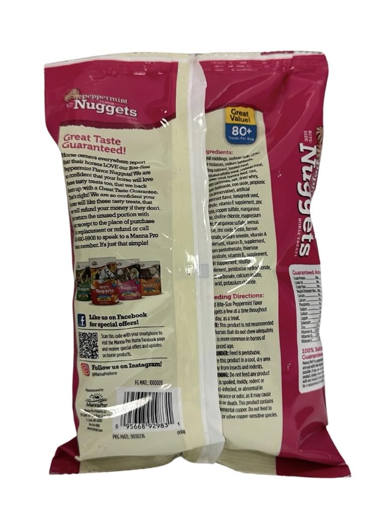 Manna Pro Bite-Size Peppermint Flavor Nuggets | Packed with Vitamins and Minerals | 1 Pound 16 Fl Oz (Pack of 1) - BeesActive Australia