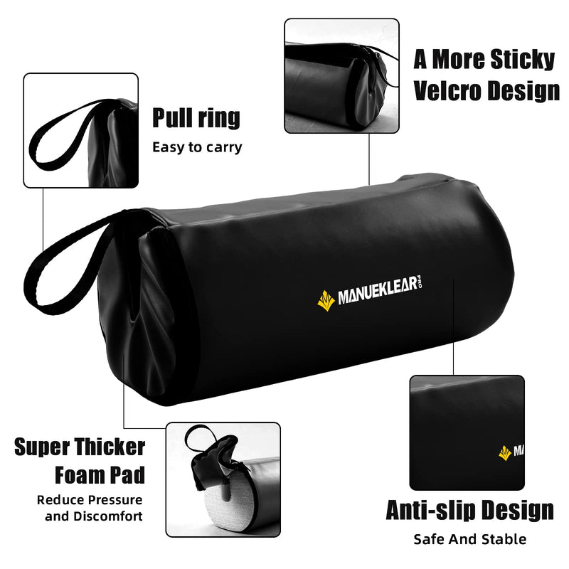 Hip Thrust Pad for Barbell 3.5" Thick Leather Olympic Barbell Pad for Bench Press Weightlifting Powerlifting Black