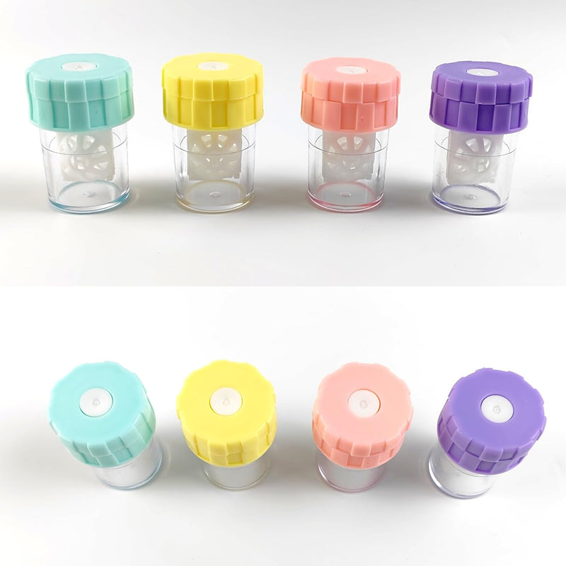10PCS Manually Contact Lens Washer Cleaner, Lens Cleaning Container for Everyday Use, Contact Lens Cases, Contact Lens Soak Storage Kit for Travel Home