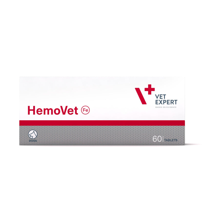 Vet Expert Hemovet Iron Supplement for Dogs – Supports Healthy Blood Cells and Hematopoietic Function, Essential Vitamins & Minerals – 60 Tablets