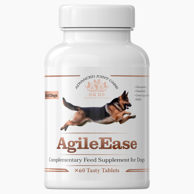 EQ K9 AgileEase Hip & Joint Supplements for Dogs (Senior & Adult), Advanced Joint Care with Glucosamine, MSM, Chondroitin & Green Lipped Mussel, Hyaluronic Acid Dog Joint Supplements,60Tablets 60
