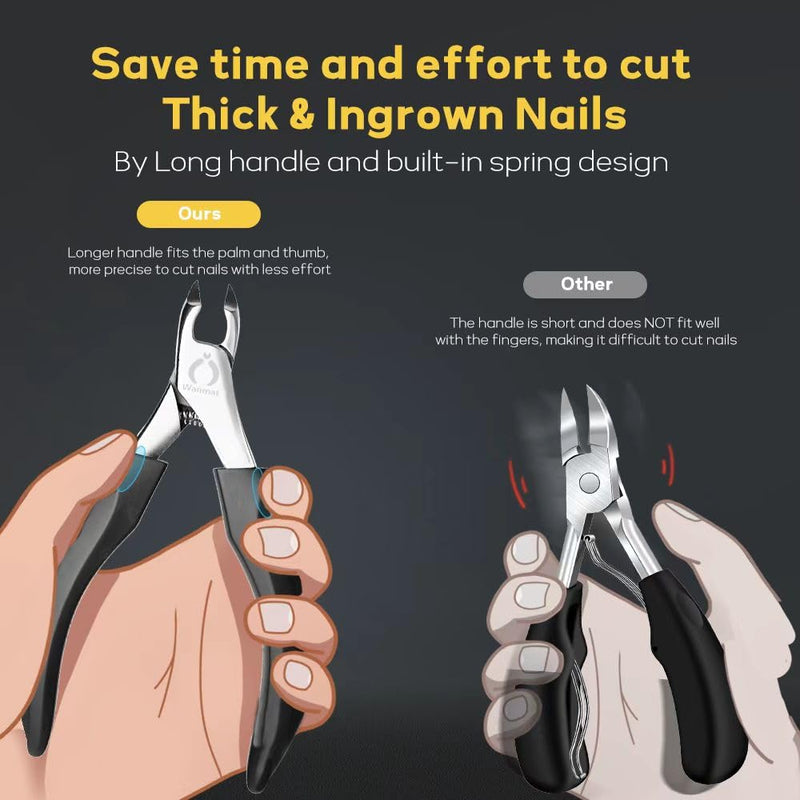 5 in 1 Professional Toenail Clippers for Thinck & Ingrown Nails, Upgraded Podiatrist Toe Nail Clippers for Men, Sharp Blade Nail Cutter Set, Wanmat 5pic-2 - BeesActive Australia