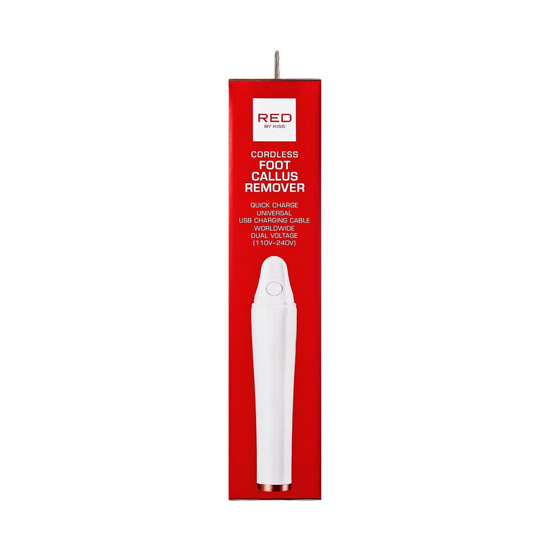 Red by Kiss Cordless Electric Foot File Callus Remover, 3 Roller Heads & 2 Speed Setting, Long and Curved Roller Head Stone, Wet & Dry Dual Purpose, Up to 2 hr Runtime, Easy & Portable - BeesActive Australia