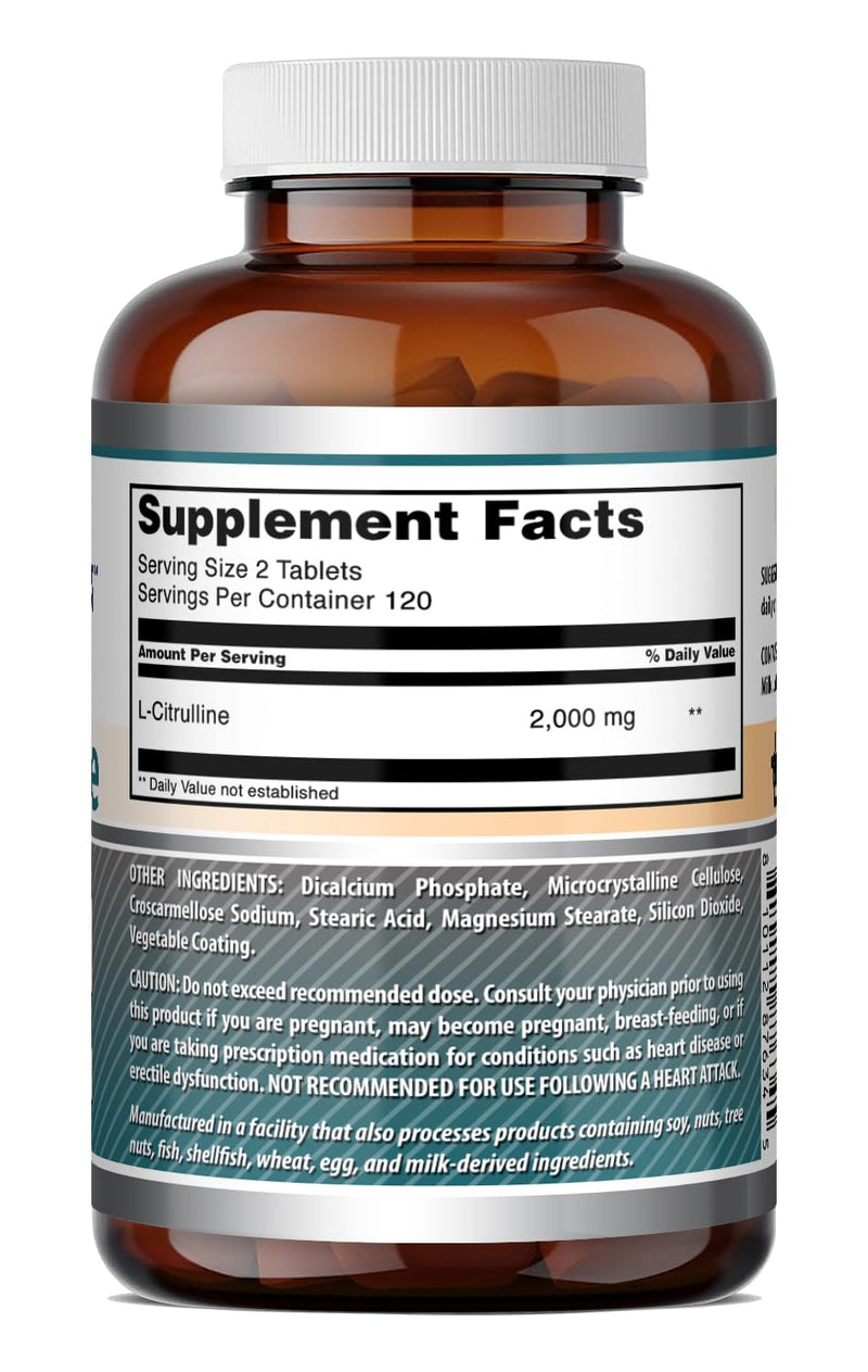 Amazing Formulas L Citrulline 2000 Mg Per Serving Tablets | Amino Acid Supplement for Men & Women | Non-GMO | Gluten Free | Made in USA (240 Count) 240 Count