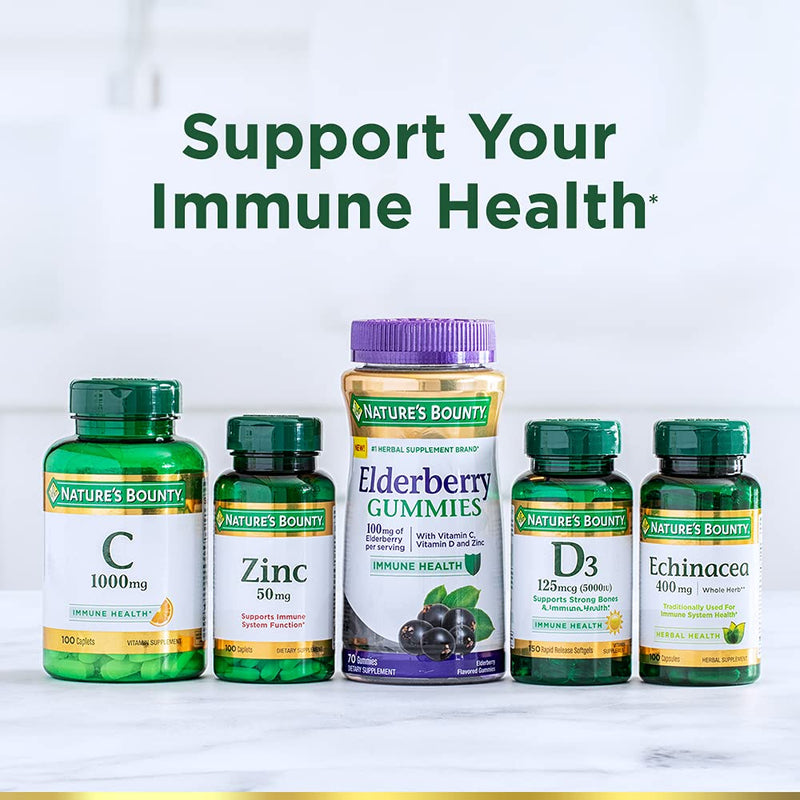 Nature's Bounty Elderberry Gummies 100 mg, 120ct 120 Count (Pack of 1)
