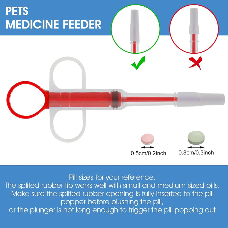 Tablet Dispenser for Cats, 2 Pieces Tablet Dispenser Cat Protects Teeth and Gums, Soft Tip, Suitable for Cats, Dogs and Small Animals, for Eating Accessories (Red, Green) - BeesActive Australia