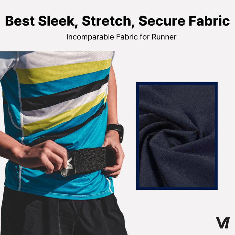 RNX Running Belt, Waist Belt bag, Waterproof Fanny Pack for Women & Men, Non-chafing Phone Holders for Running, Customizing Storage Space, 3 Pockets Flexibility, Running Gear, Black One Size