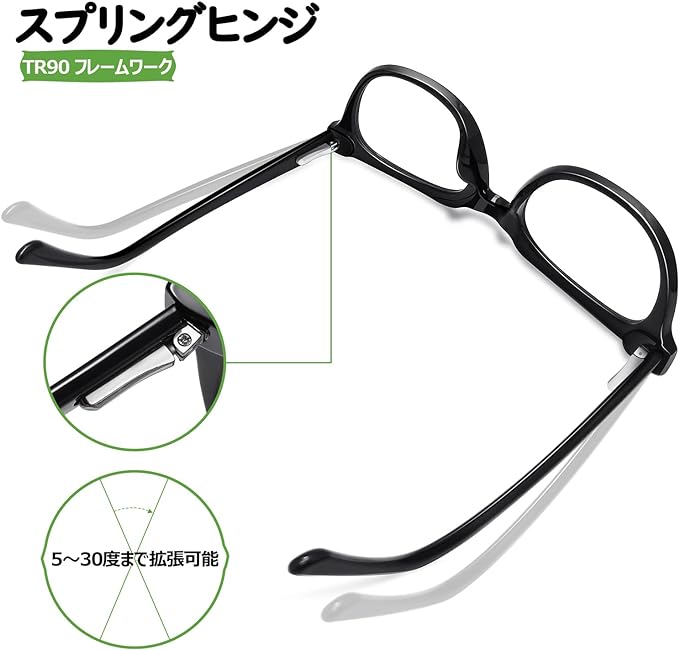 [Joopin] Blue Light Cut Glasses, PC PC Ultralight TR90 UV Protection, Wellington Glasses, Transparent Lens, Men's, Women's -  Australia