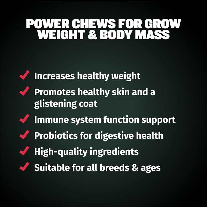 Bully Max Dog Weight Gainer Chews - High Calorie Health Supplement for Healthy Weight Gain, Immunity & Digestive Health for All Breeds & Ages - 2 Packs, 75 Soft & Tasty Chews per Pack - PawsPlanet Australia
