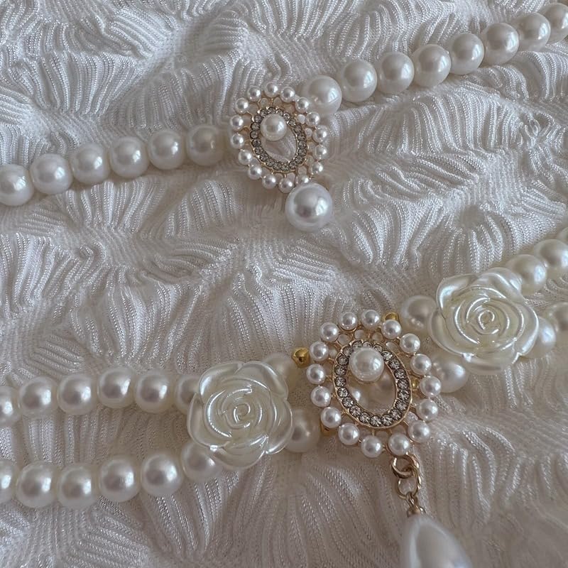 Cat and Dog Collar A Vintage Pearl for Pets, Elegant Decoration for Cats and Dogs (S) Small - BeesActive Australia