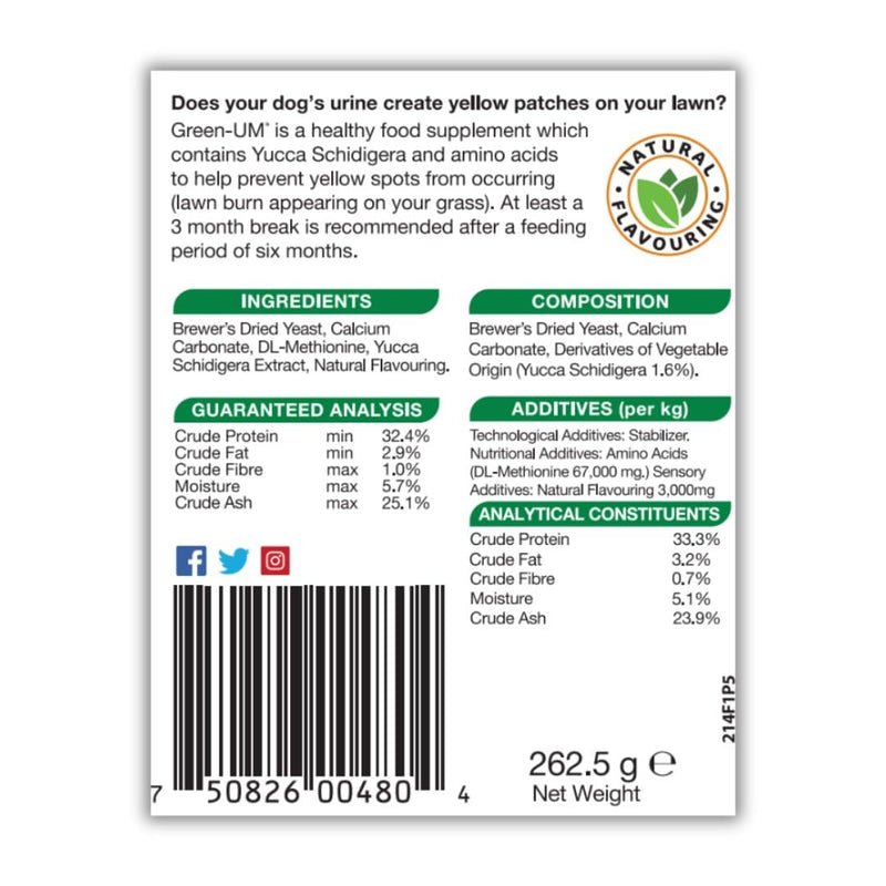 VETIQ Green-Um Lawn Burn Solution, Dog Urine Neutraliser Tablets to Control Nitrogen in Urine to Prevent Lawn Yellow Spots, 175 Tablets (Pack of 1)
