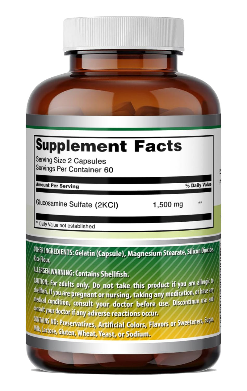 Amazing Formulas Glucosamine Sulfate Supplement | 1500 Mg Per Serving | 120 Capsules | Non-GMO | Gluten-Free | Made in USA 120 Count