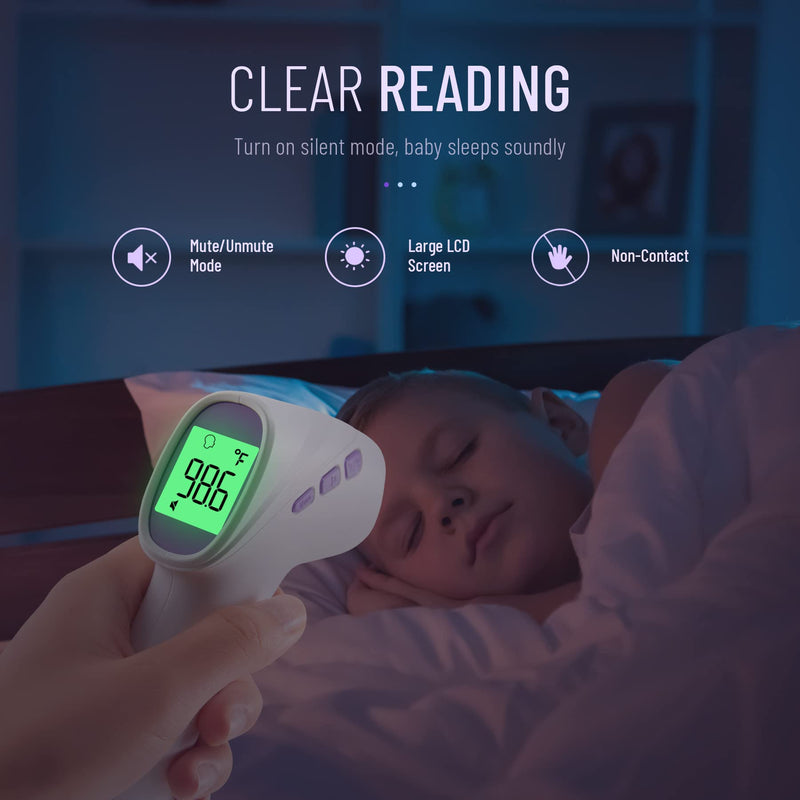 No-Touch Thermometer for Adults and Kids, Digital Thermometer with Fever Alarm, Fast Accurate Results, Easy for All Ages, FSA Eligible (Purple) Purple - BeesActive Australia