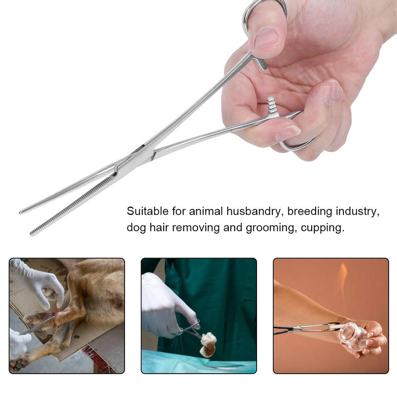 VIFERR Hemostat Tongs, Stainless Steel Hair Plucking Tongs with Straight Tip, Dogs Cats Pet Hair Clamp Surgical Hemostatic Pet Supplies - BeesActive Australia
