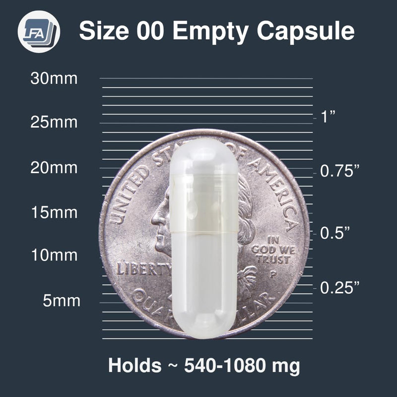 Empty 00 Capsules - Vegan Pullulan - 120 Count Vegetarian Capsules Empty - Joined Fillable 00 Vegetable Pill Capsules - Veggie Caps for DIY Vitamin Capsule Filling Kit - Halal Kosher Tapioca 120 Count (Pack of 1)