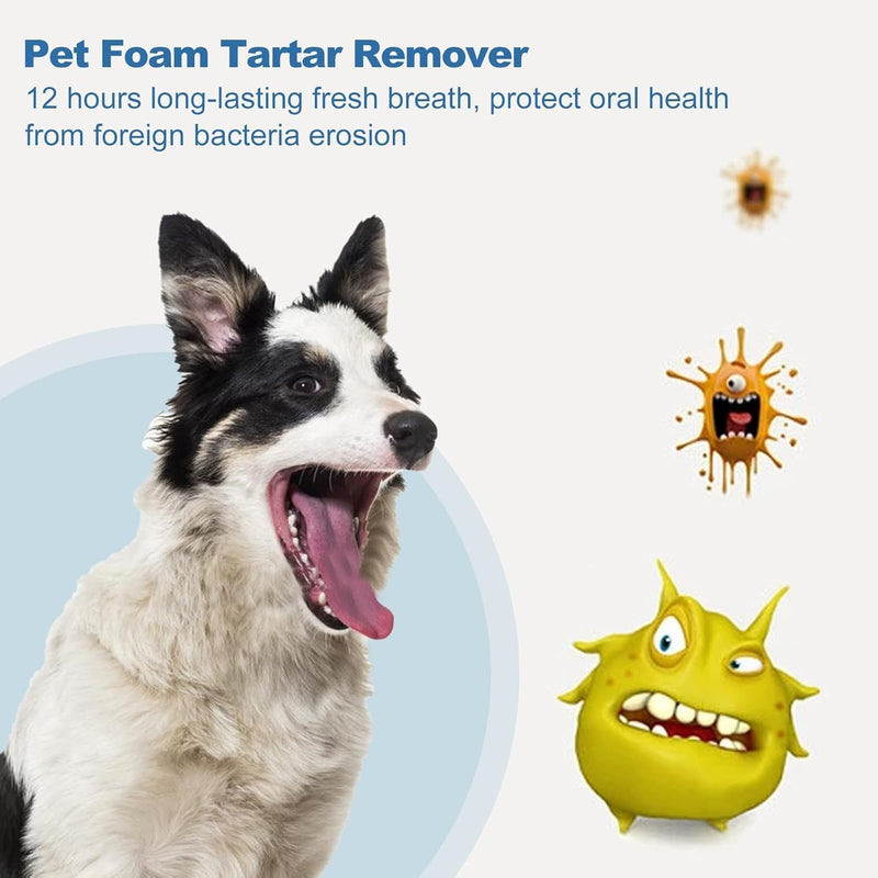 Pet Oral Tartar Remover Spray, Pets Oral Tartars Removers Foaming Tartars, Dog Teeth Cleaning Foam for Dogs & Cats, Pet Dental Foaming Care Sprays（1PC）