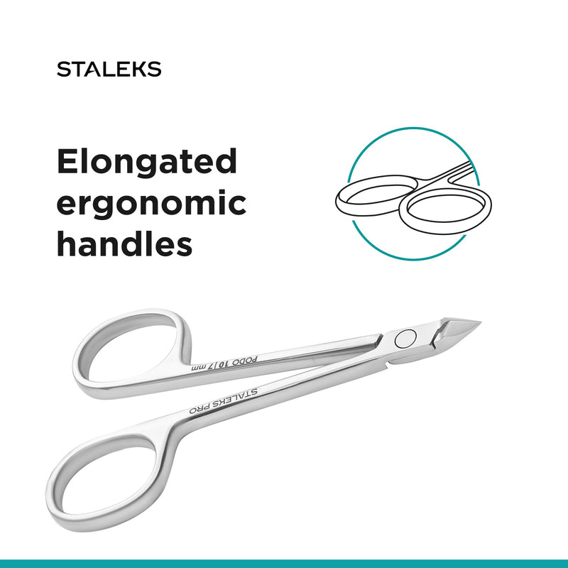 Staleks PODO 10 Podology Scissors-Style Nippers – 7 mm Blades with Heel – Beveled Straight Tips – Ideal for Corns, Calluses, and Cuticle Processing - BeesActive Australia