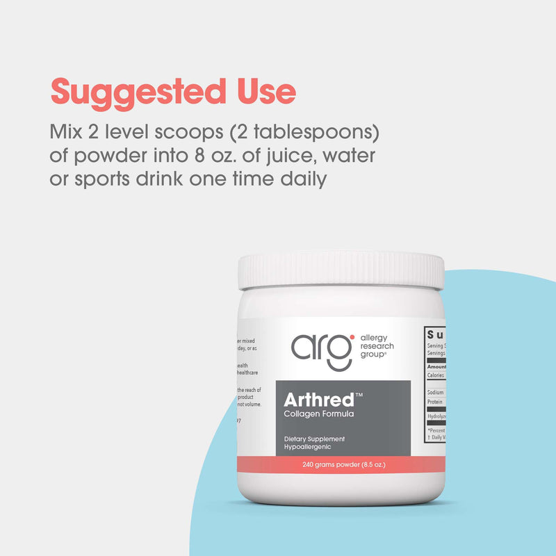 ARG Arthred Collagen Powder, Connective Tissue, 8.5 oz | 10.5 g Hydrolyzed Bovine Collagen Unflavored High-Absorption Powder for Connective Tissue Support, 22 Servings