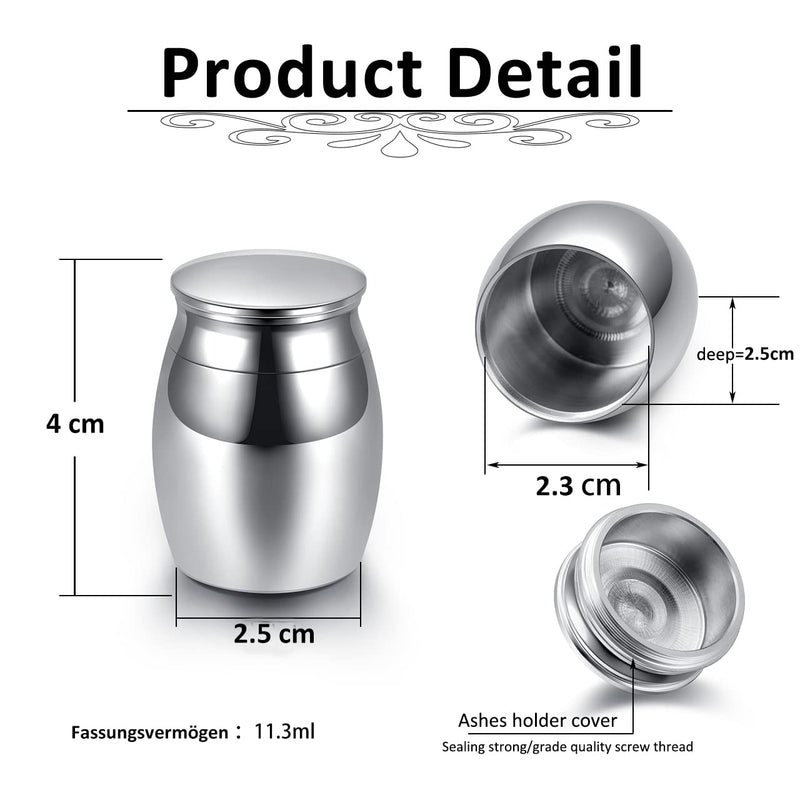 Zysta Stainless Steel Mini Urn Waterproof Memorial Urn for Cremation Ashes Burial Mini Funeral Urn Keepsake for Safe Storage of Ashes Style 3 - BeesActive Australia