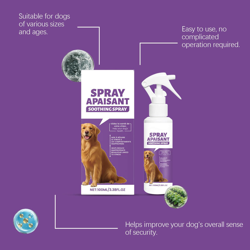 Pet Calming Spray for Dogs & Cats, Calms for Anxiety Helps Reduce Stress, Calming Diffuser for Use Around the House & Travelling, Soothing Spray for Blankets Carriers Pet Bedding, Gentle Formula 100ml