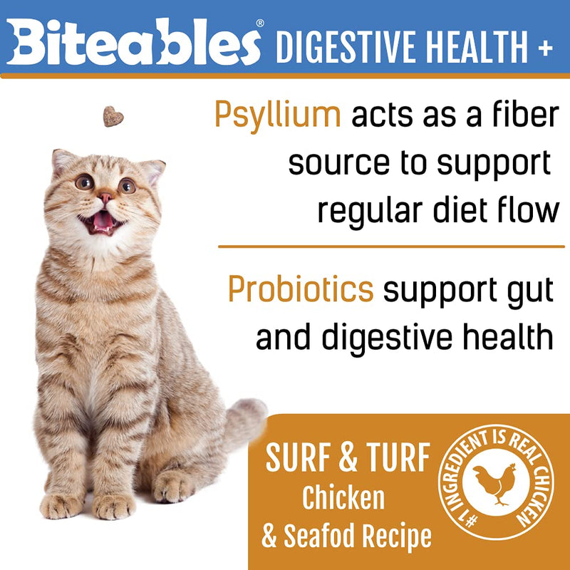 Get Naked Biteables Natural Soft Treats for Cats, Digestive Health Plus, Surf & Turf Recipe, 3 oz, 1 Pouch 3 Ounce (Pack of 1) - BeesActive Australia