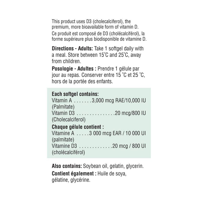 Jamieson Vitamin A & D Fortified 100 Softgels