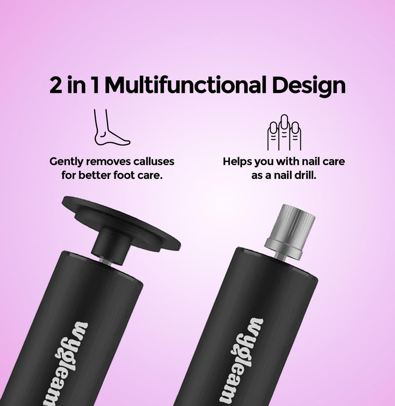 Electric Callus Remover for Feet & Nail File Drill Kit - 2 in 1 Rechargeable Pedicure Tools for Flawless Feet - Professional Foot File with 3 Speeds for Dead Skin Removal - At Home Pedicure Black - BeesActive Australia