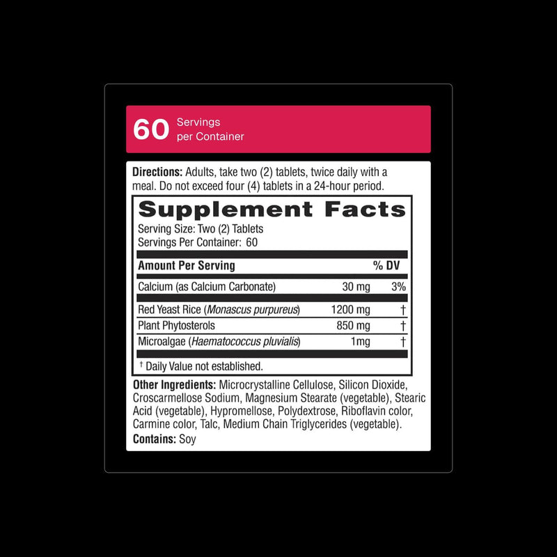 Weider Red Yeast Rice Plus 1200mg, with 850mg of Natural Phytosterols, Gluten Free White 120 Count (Pack of 1) - BeesActive Australia