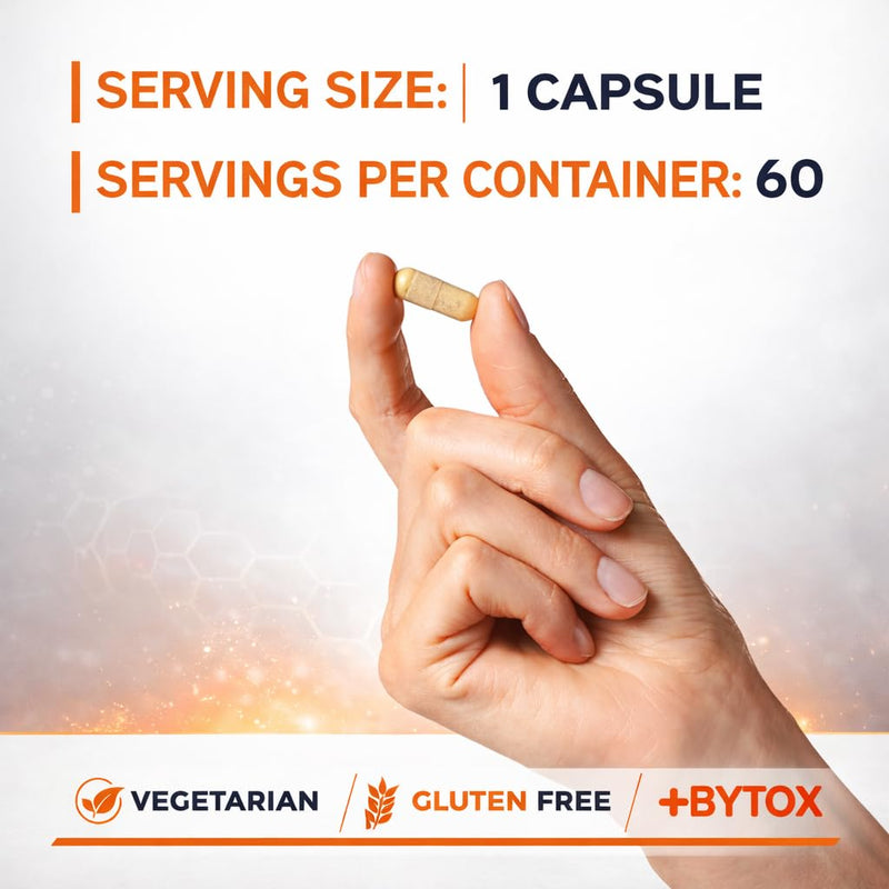 Bytox Daily Vitamin Multivitamin for Adults, 60 Capsules | 27 Essential Vitamins & Minerals, Energy, Metabolism, Heart, Bone, & Immune Support, Vegetarian, Gluten-Free