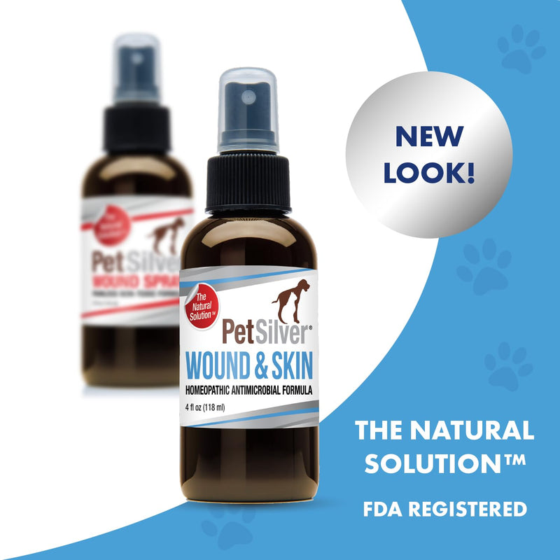 PetSilver Wound & Skin Spray with Patented Chelated Silver, Allergy Relief for Dogs Itching, Hot Spot Treatment for Dogs, Cat and Dog Wound Care, Natural Skin Soother for Dogs, USA, 4 fl. oz. 4 oz - BeesActive Australia