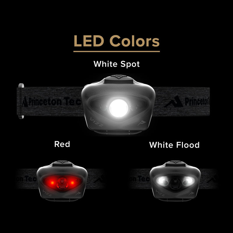 Princeton Tec Vizz Headlamp 550 Lumen Dimmable LED, IPX7 Water Resistance, Essential Outdoor Accessory for Hiking, Backpacking, Camping, Running, and Safety Preparedness, Black, New Version One Size 550 Lumens / 22' Model