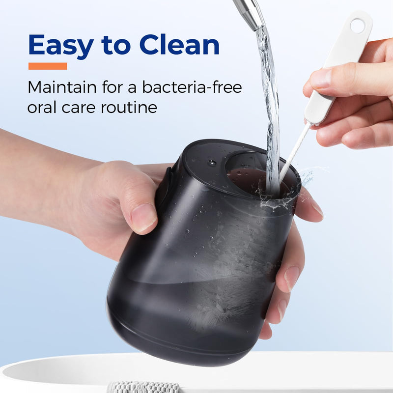 Bitvae C6 Water Dental Flosser Teeth Picks & P1 Travel Water Flosser Teeth Picks Bundle, IPX7 Waterproof Portable & Rechargeable Oral Irrigator Cleaner, Black