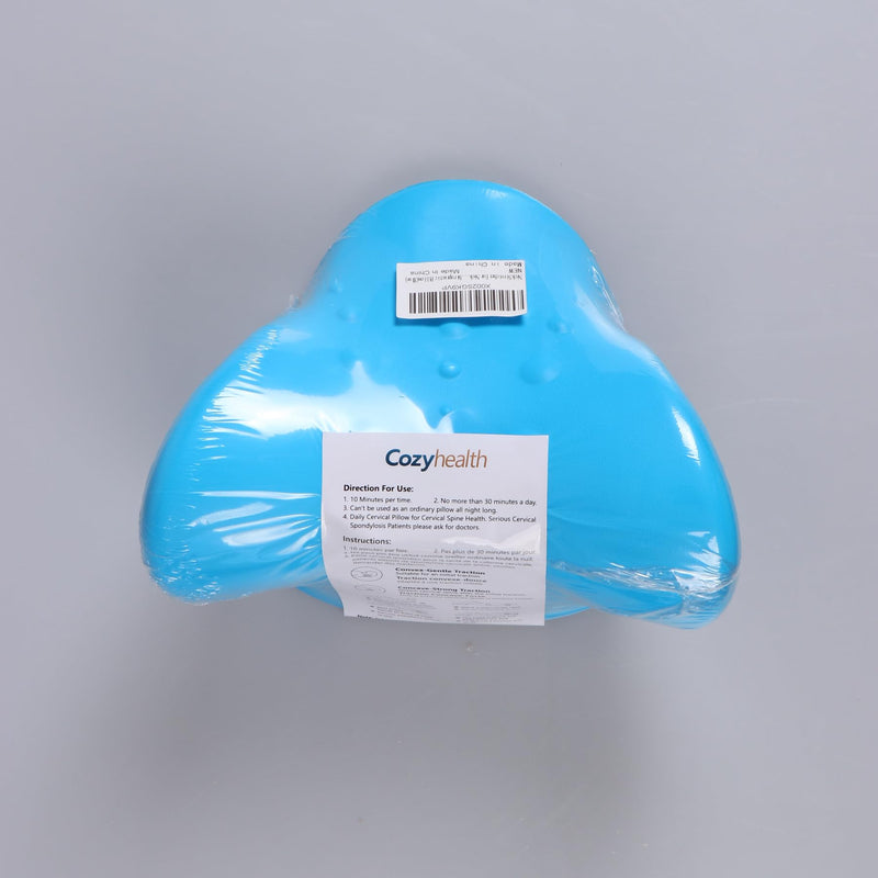 Cozyhealth Neck Stretcher for Neck Pain Relief, Neck and Shoulder Relaxer Cervical Traction Device Pillow for TMJ Pain Relief and Muscle Relax, Cervical Spine Alignment Chiropractic Pillow (Blue) - BeesActive Australia