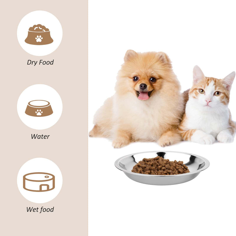 5 PCS Stainless Steel Cat Bowls Cat Food Bowl 5.9 Inch Puppy Bowls Small Shallow Whisker Fatigue Cat Bowl Cat Dishes for Food and Water Feeding Pet Bowls Wide Saucer Style Dish for Kitten Small Dog - BeesActive Australia
