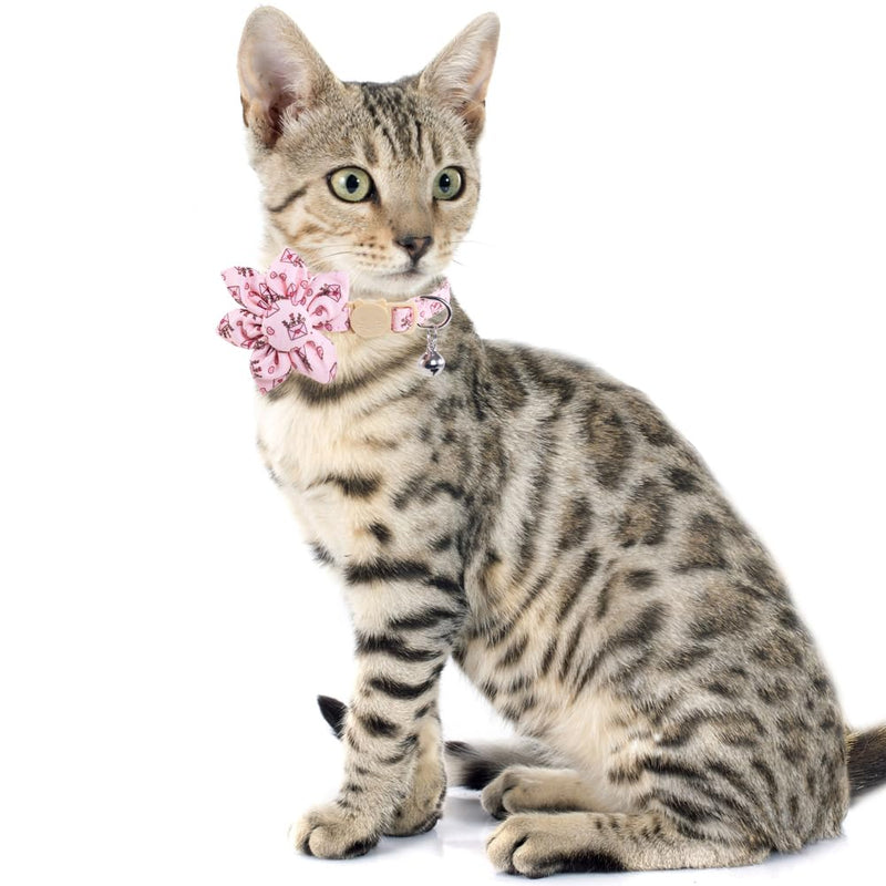 Valentine's Day Cat Collar Breakaway with Cute Sunflower and Bell for Kitty Adjustable Safety Love Heart - BeesActive Australia