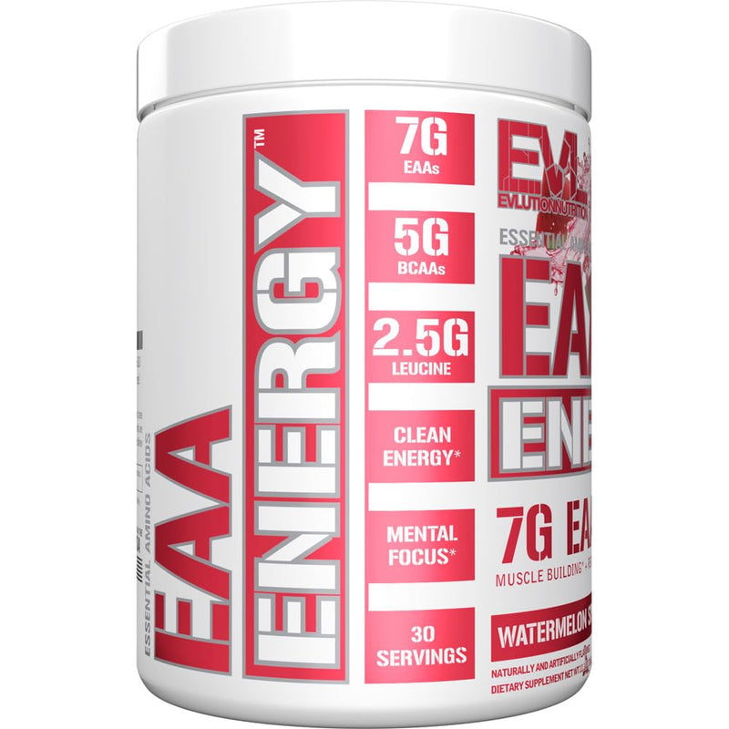 EVL EAA Essential Amino Acids Powder Pre & Post Workout - 30 Servings | 7g EAA formula with 5g BCAAs supports muscle recovery, energy and workout performance - Watermelon