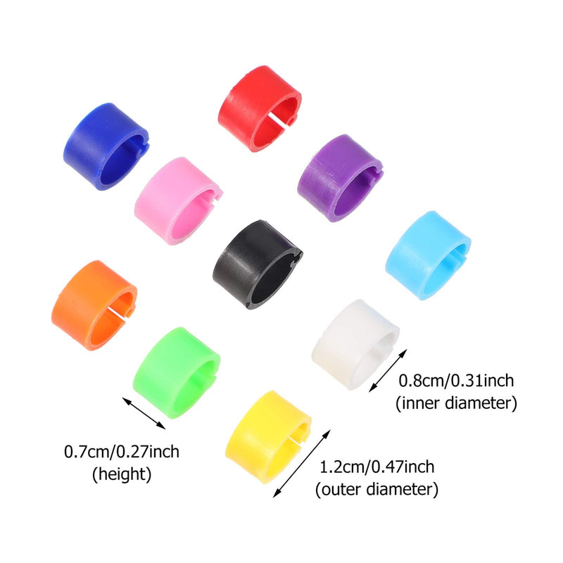 EXCEART Chicken Legs 100 Pcs Bird Rings Pigeon Foot Rings Plastic Multi- Colour Pigeon Foot Bands Clip on Multi- Color Leg Rings for Chicks Bantam Finch Dove Lovebird Quail Small Poultry Ringd - PawsPlanet Australia