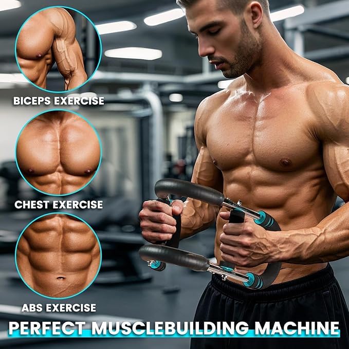 Arm Trainer for Men - Adjustable Chest Workout Equipment for Home Gym, Muscle Builder & Strength Training for Arms, Chest(40-90lb)