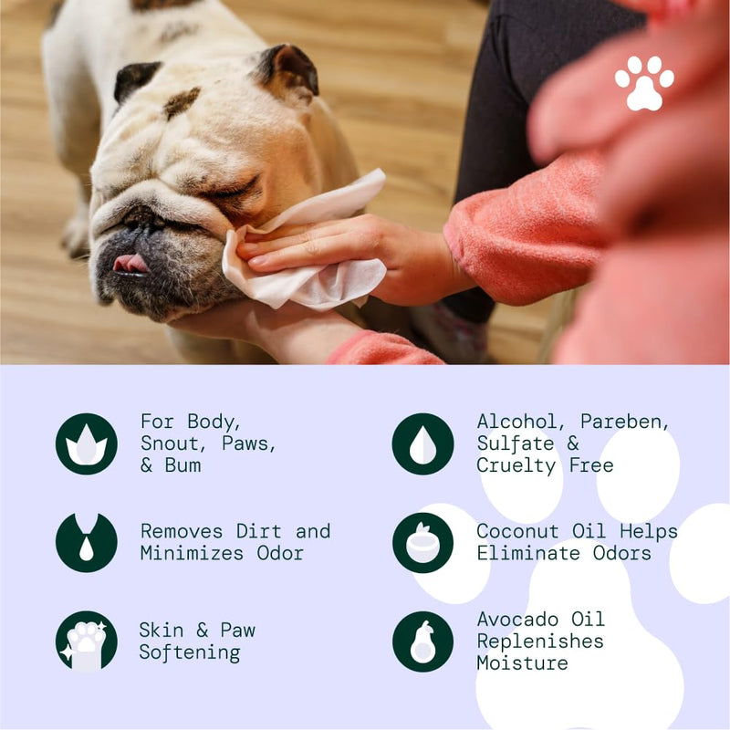 ALŌH Hypoallergenic | All-Natural | Multi-Purpose Pet Wipes, Unscented 50ct Wipes Unscented (1 Pack) - BeesActive Australia