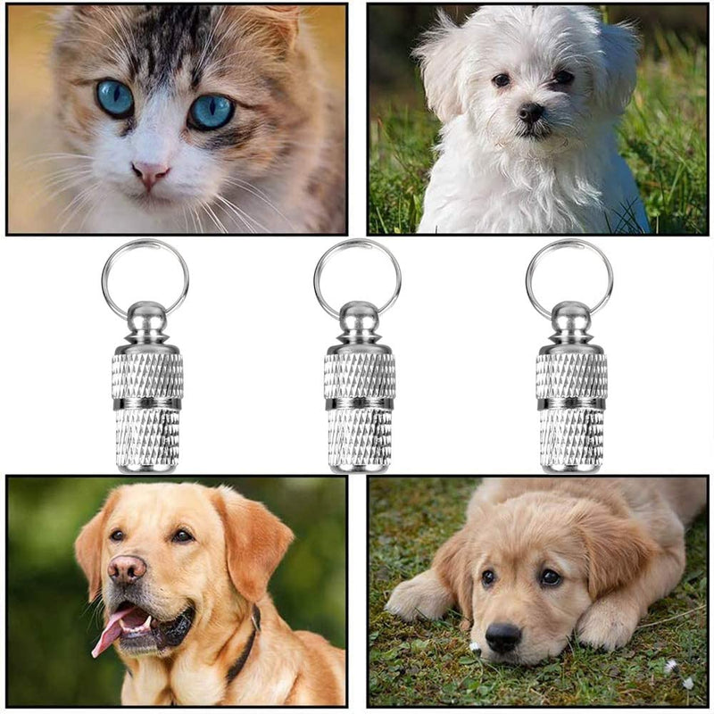Pack of 3 metal dog collar pendants, dog metal name plate, dog collar pendant, dog collar pendant, suitable for cats and dogs and small animals, address capsule, anti-lost name plate - BeesActive Australia