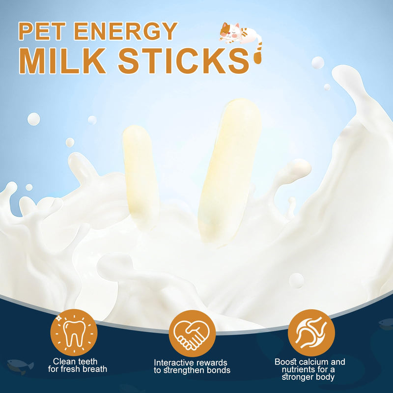 Natural High Protein Pet Milk Sticks - 100g Can Calcium Supplement Training Treats for Dogs & Cats Healthy Daily Snack，Teeth Cleaning，Dental Care A1