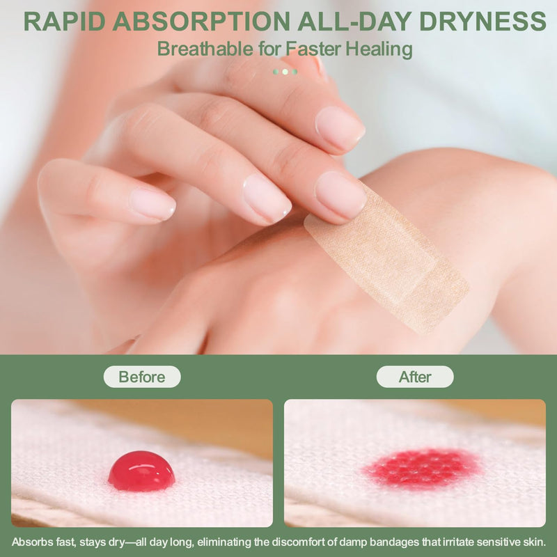 Silicone Bandages for Sensitive Fragile Skin - 2" x 4" 20 Counts & 3/4" x 3" 60 Counts