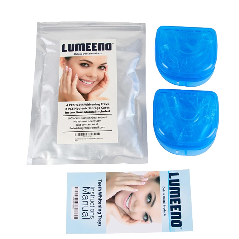 Teeth Whitening Trays 4 Pcs with 2 Travel Storage Cases BPA Free Moldable Trimmable Thin Mouth Trays Dental Tooth Whitener Bleaching Trays - BeesActive Australia